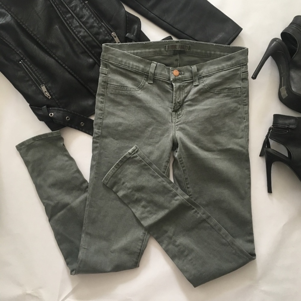 JBrand skinny jeans in light grey/green wash